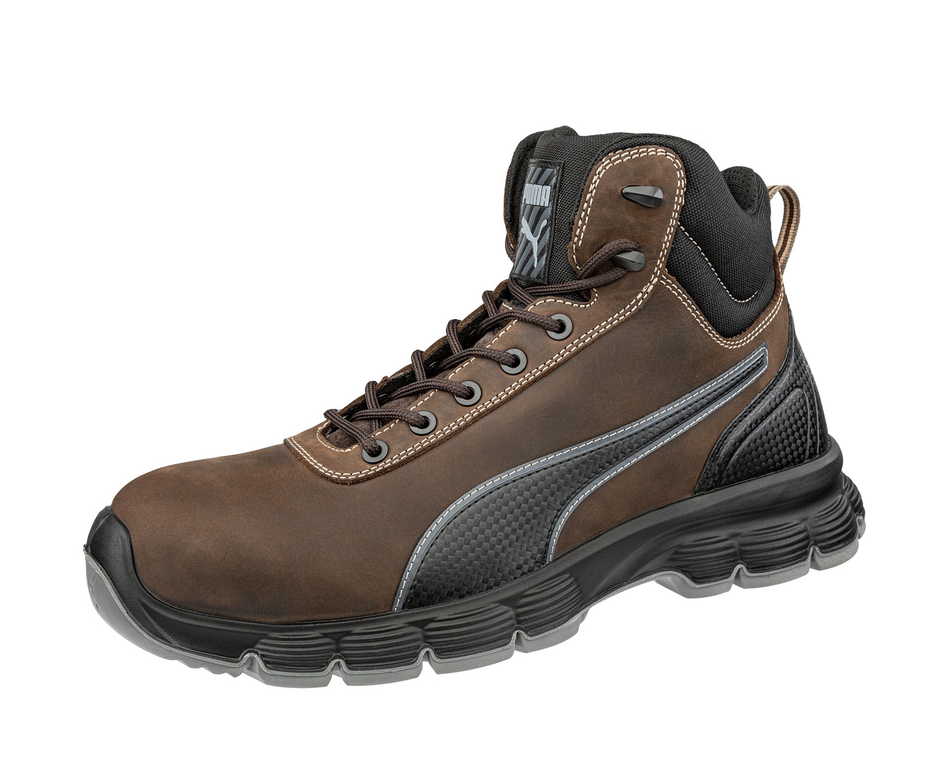 PUMA SAFETY CONDOR BROWN MID safety shoes ASTM SD SR brown Side view #color_brown
