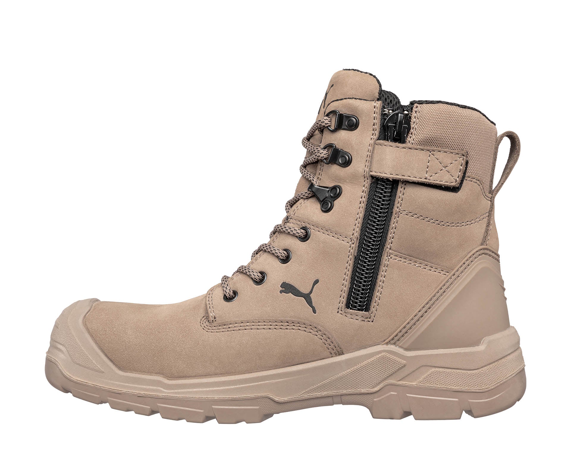 PUMA SAFETY CONQUEST HIGH Sicherheitsschuh S3 beige Herren links #farbe_beige