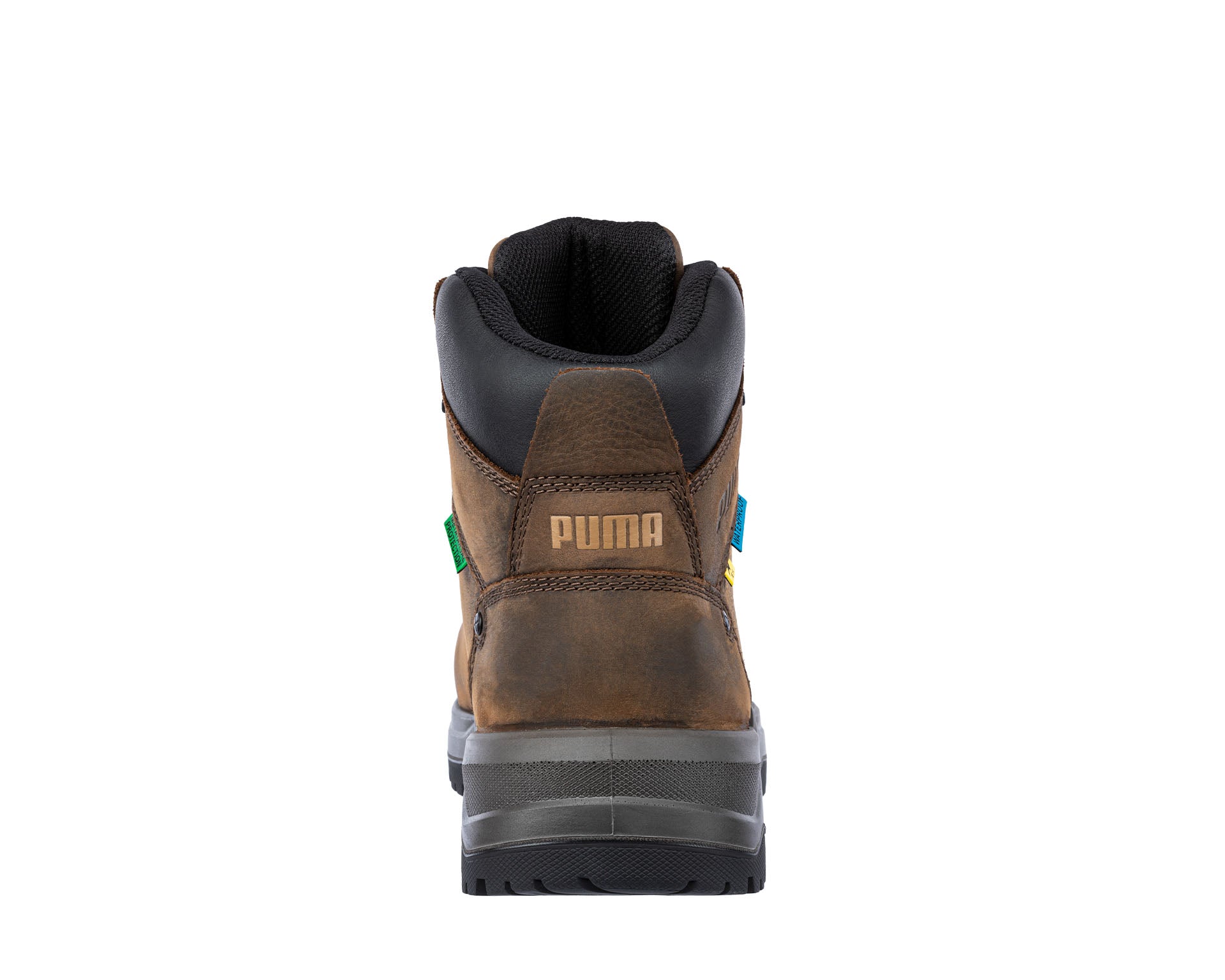 PUMA SAFETY GRANITE HD MT MID safety shoes shoes ASTM EH WP SR brown rear view