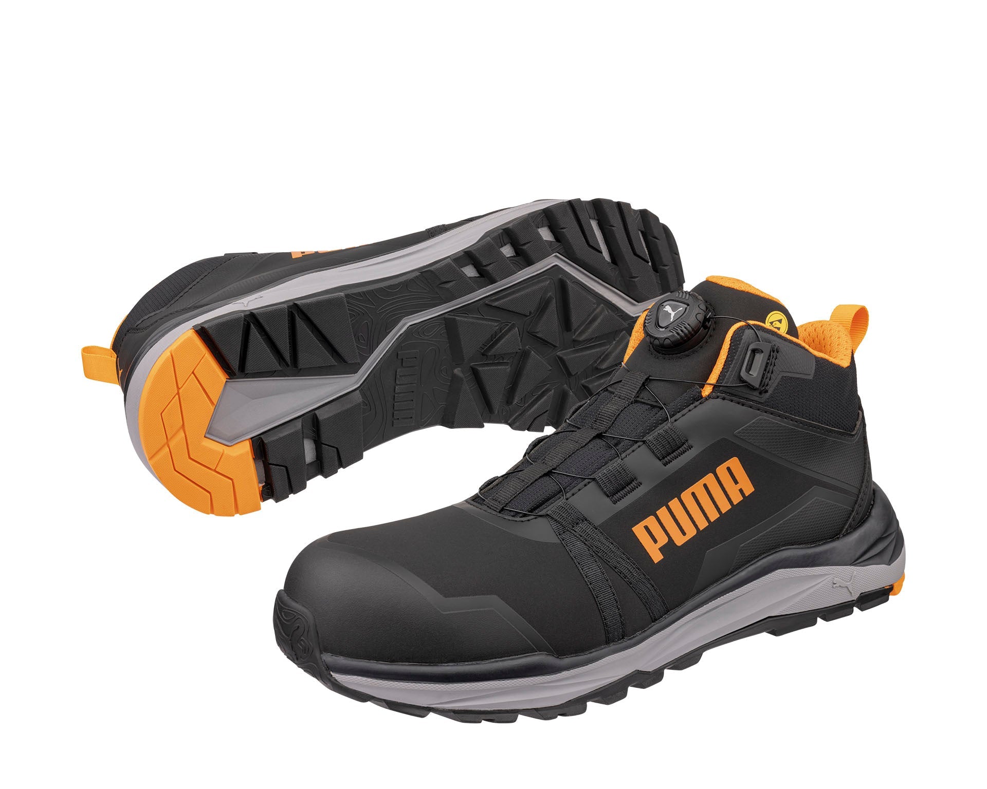 PUMA SAFETY KANYON MID DISC Sicherheitsschuh S3S ESD schwarz Paaransicht