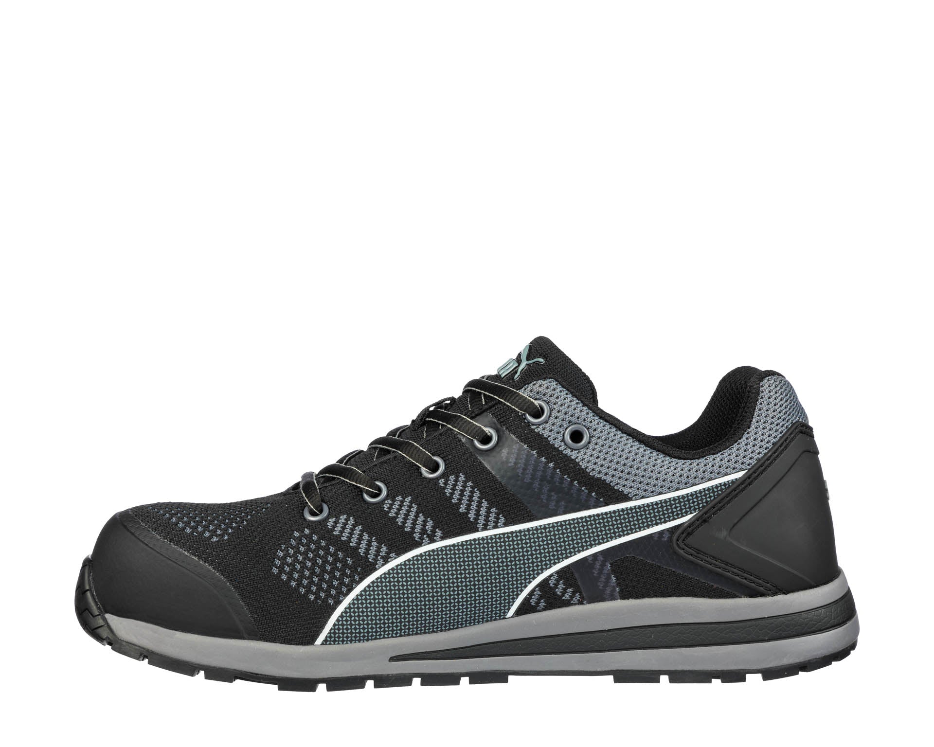 PUMA SAFETY ELEVATE KNIT LOW Sicherheitsschuh S1P ESD schwarz Herren links #farbe_schwarz