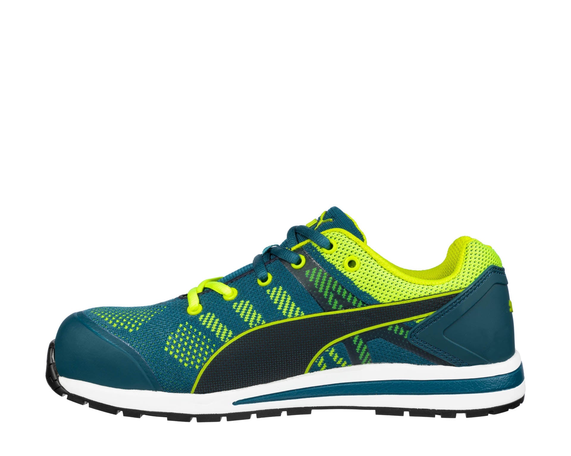 PUMA SAFETY ELEVATE KNIT LOW Sicherheitsschuh S1P ESD blau Herren links #farbe_blau