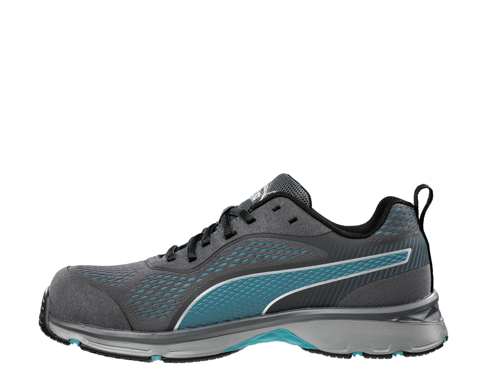 PUMA SAFETY FUSE KNIT WNS LOW Sicherheitsschuh S1P ESD grau Damen links #farbe_grau
