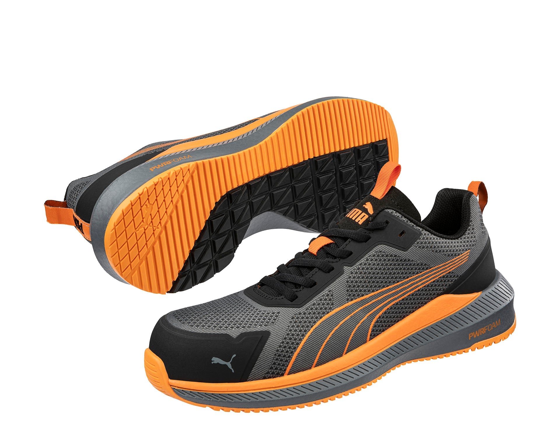 PUMA SAFETY SLIDE LOW Sicherheitsschuh S1PS ESD grau-orange Herren Paaransicht #farbe_grau-orange
