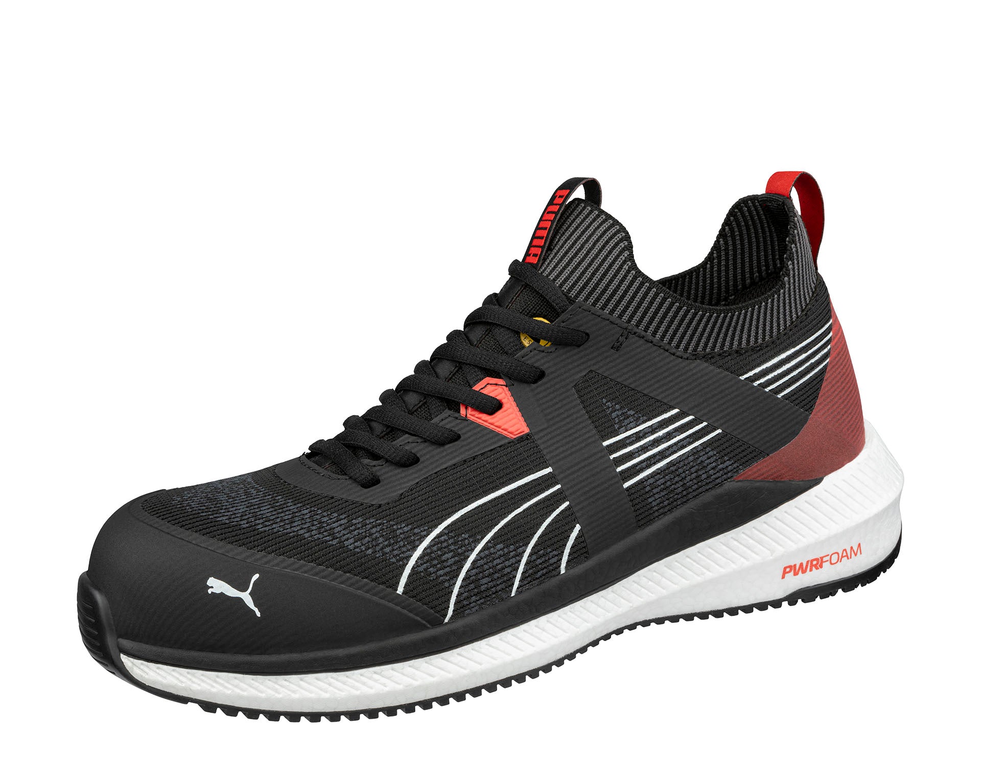 PUMA SAFETY TURBO BLK/RED LOW safety shoes ASTM SD SR black Side view #color_black