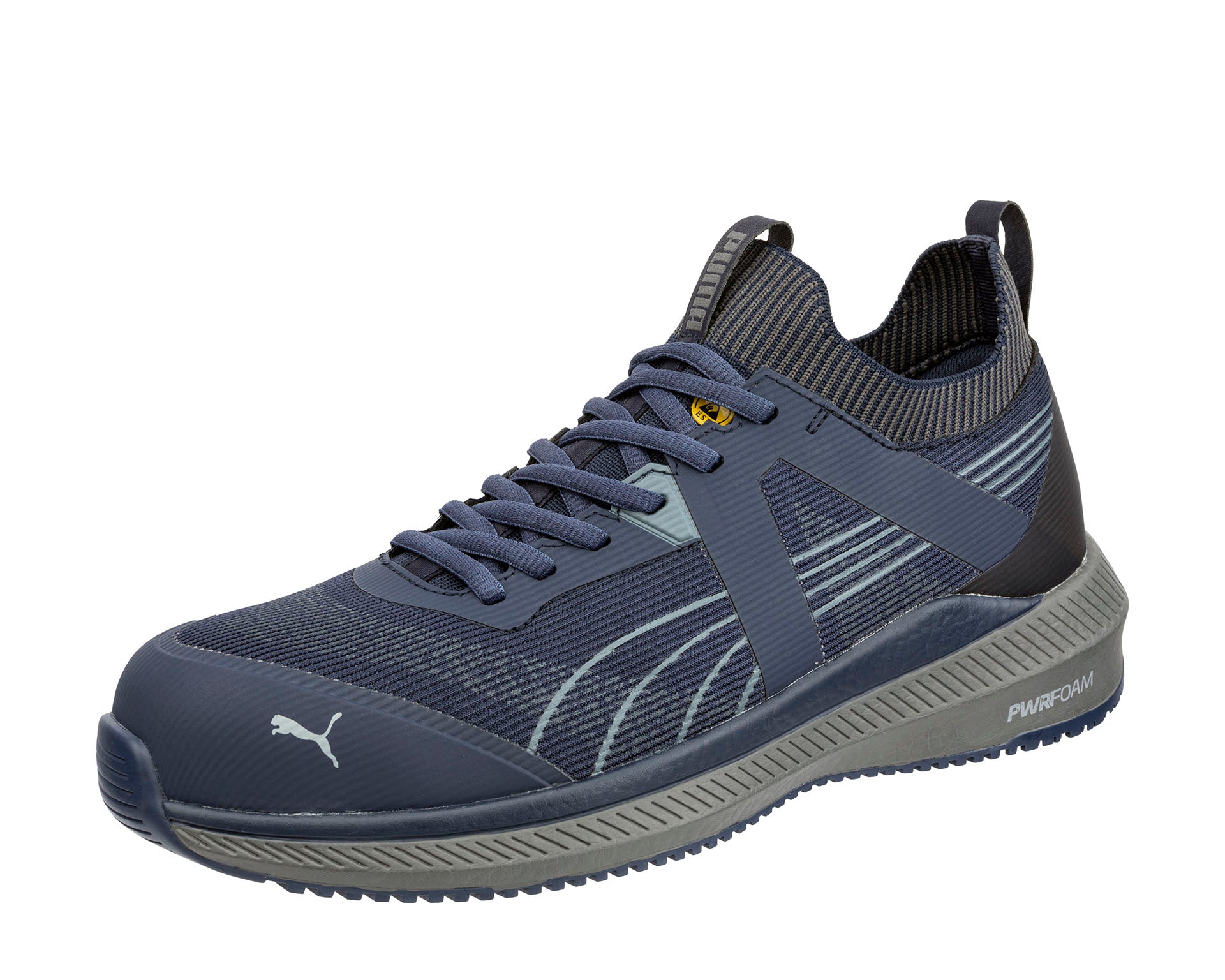 PUMA SAFETY TURBO NAVY/GREY LOW safety shoes ASTM SD SR blue Side view #color_blue
