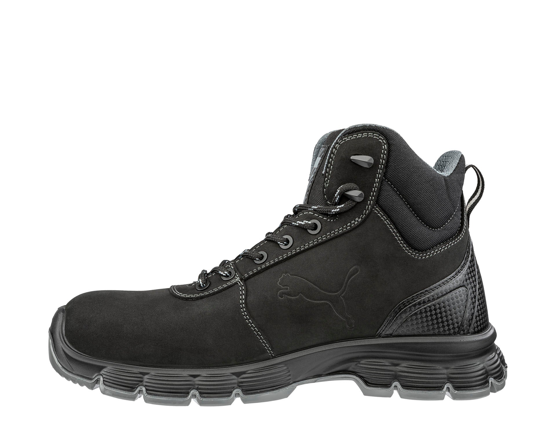 PUMA SAFETY CONDOR BLACK MID safety shoes ASTM SD SR black left #color_black