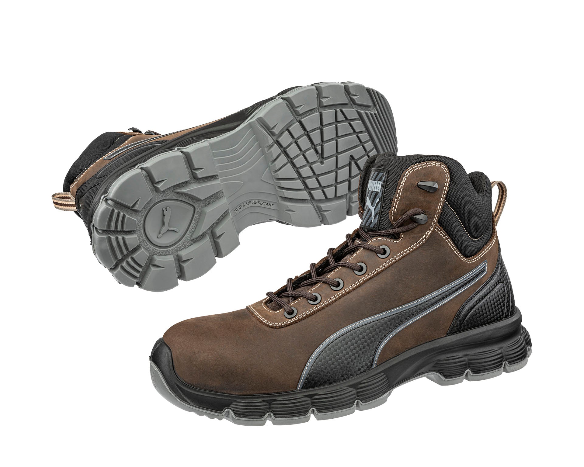 PUMA SAFETY CONDOR BROWN MID safety shoes ASTM SD SR brown Pair view #color_brown