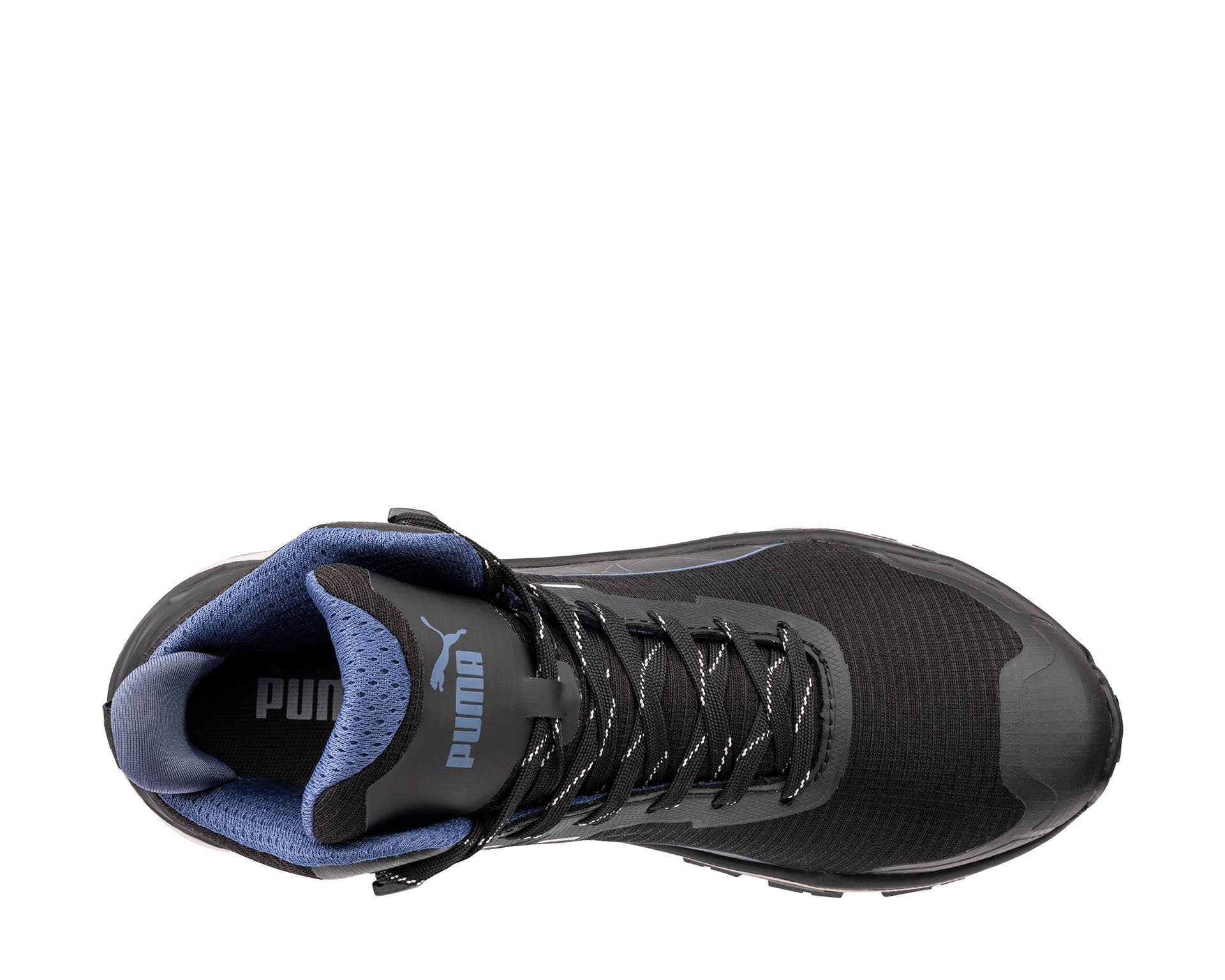 PUMA SAFETY XPLORE WNS MID Safety shoes ASTM EH SRO black/grey/blue upper