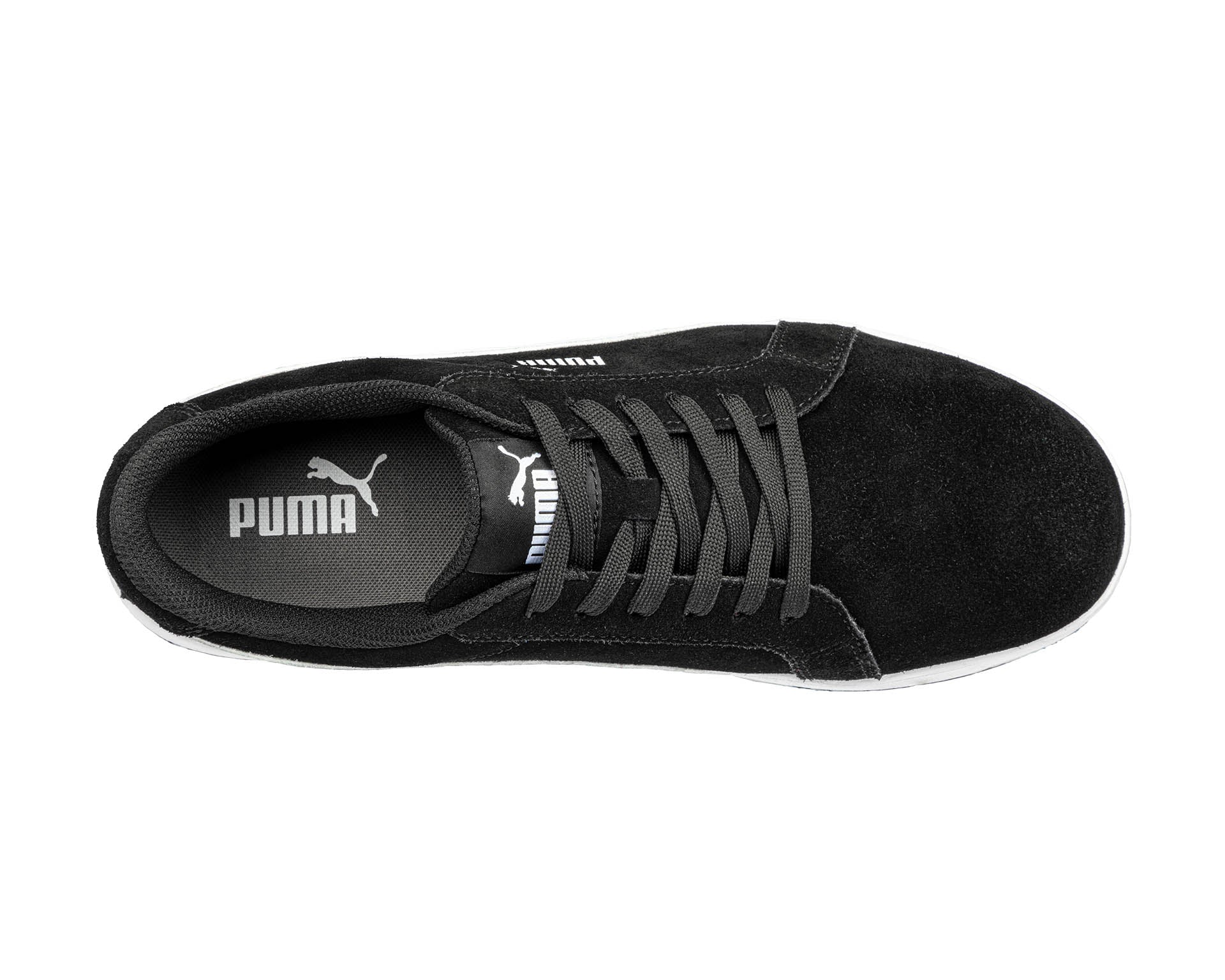 PUMA SAFETY ICONIC BLACK LOW safety shoes ASTM EH SR black upper #color_black-white