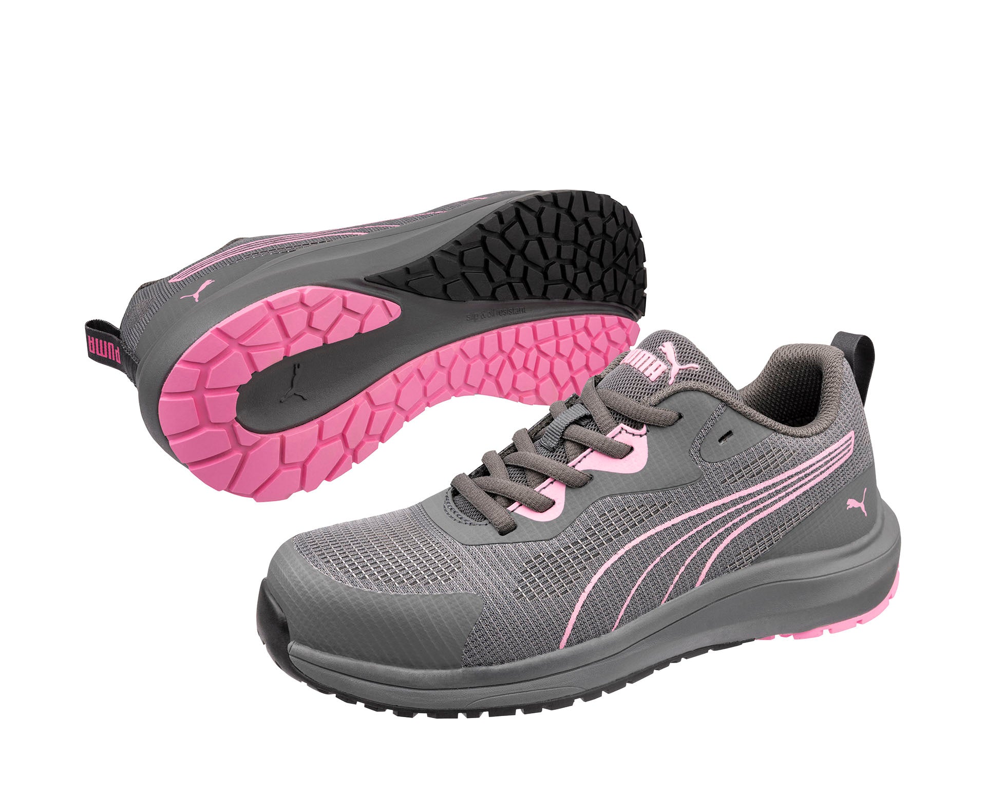 PUMA SAFETY CELERITY KNIT 2.0 LOW safety shoes ASTM EH SR grey Women Pair view