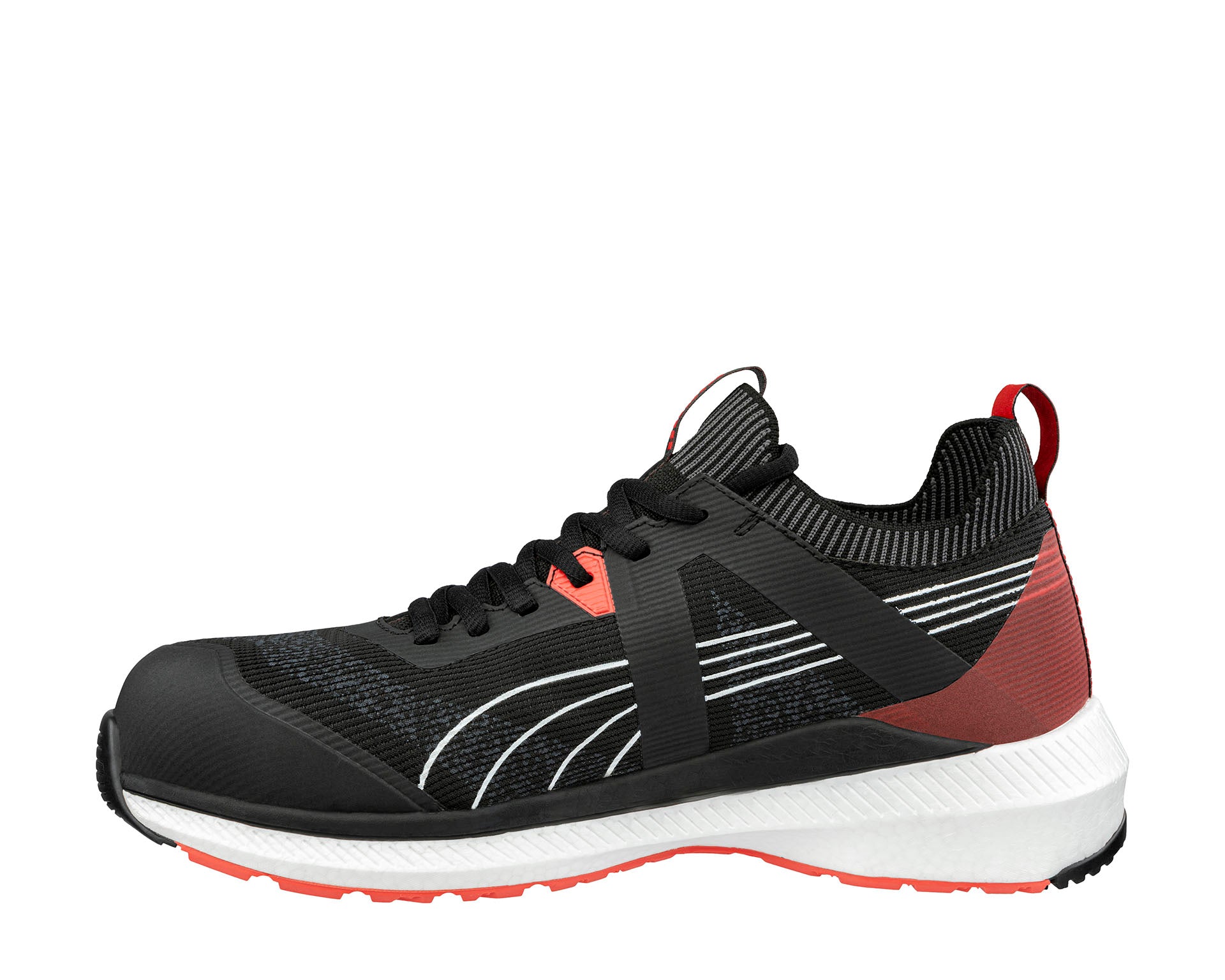 PUMA SAFETY TURBO BLK/RED LOW safety shoes ASTM SD SR black left #color_black
